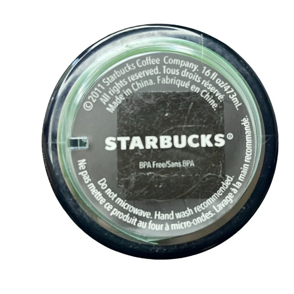 Starbucks Tumbler Travel Mug 16oz Green Geometric Star‎ Mosaic 2011 BPA Free Cup
